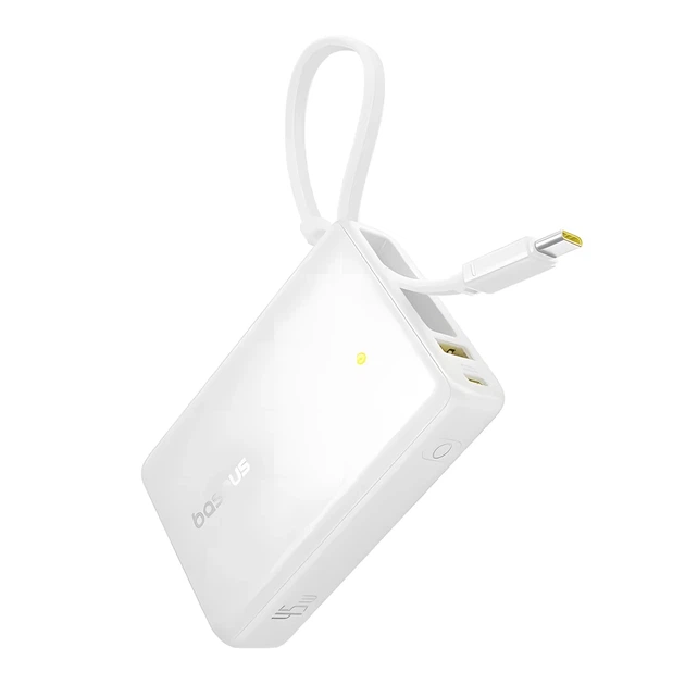 Павербанк Baseus PicoGo 45W 10000 мАг з вбудованим кабелем USB-C